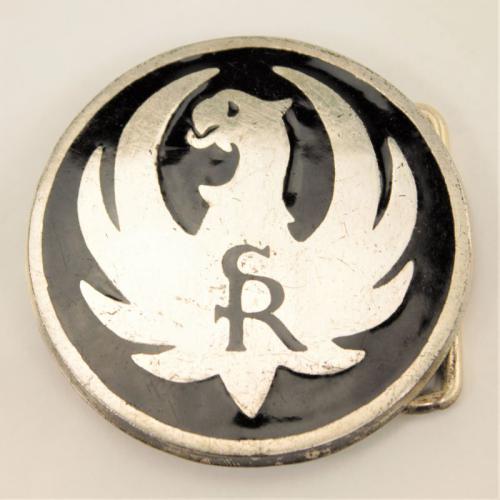 Ruger SR Black Logo Brass Belt Buckle Vintage